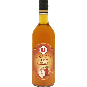 U Vinaigre de cidre 5°  bouteille en verre de 75cl