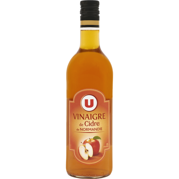 U Vinaigre de cidre 5°  bouteille en verre de 75cl