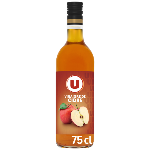 U Vinaigre de vin rouge aromatisé à l'échalote 6° bouteille en verrede75cl