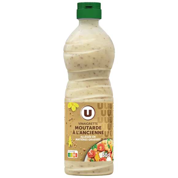 U Vinaigrette allégée en matières grasses à la moutarde à l'ancienne bouteille de 50cl