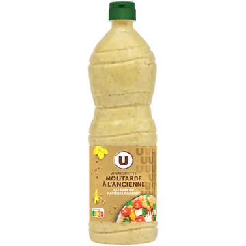U Vinaigrette allégée en matières grasses à la moutarde à l'ancienne bouteille de 1 litre