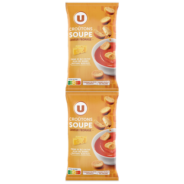 U Croûtons ronds frits pour soupe saveur fromage  2x90g  -  180g