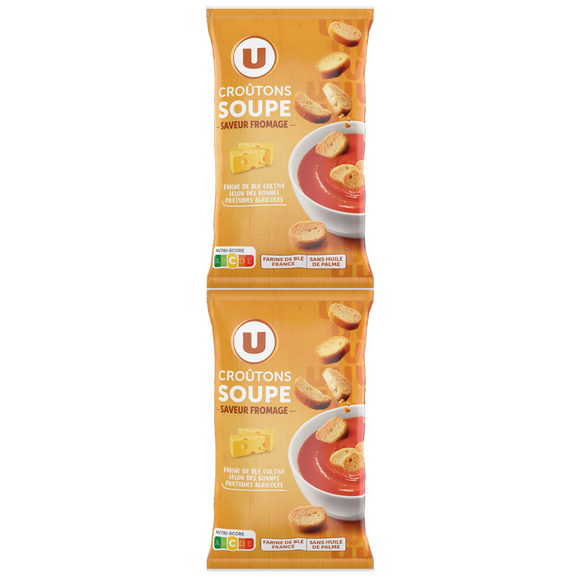 U Croûtons ronds frits pour soupe saveur fromage  2x90g  -  180g