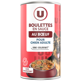 U Boîte pour chien Boulettes au boeuf en sauce boite 3/2 1,25kg