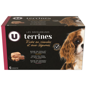 U Aliment pour chien Savoureuses terrines riche en viandes & légumes 6x300g