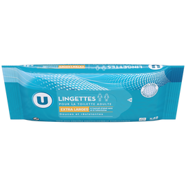U Lingettes pour la toilette adulte extra large  Boite de 48