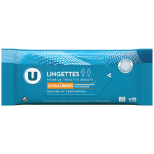 U Lingettes pour la toilette adulte extra large Boite de 48