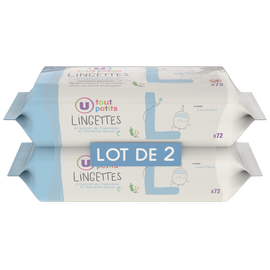 U TOUT PETITS Lingettes pour bébé classique -  2 paquets de 72 lingettes
