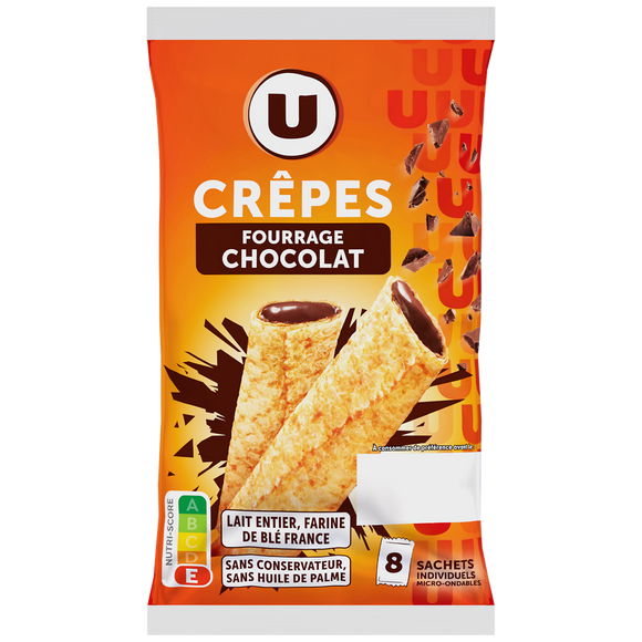 U MAT ET LOU Crêpes fourrées au chocolat - x 8, 256g