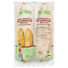U BIO Demi baguette de campagne précuite 250g
