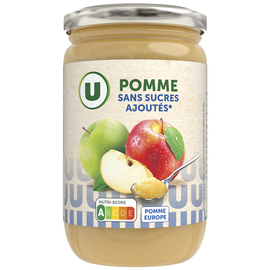 U Purée de pomme sans sucres ajoutés  bocal de 680g