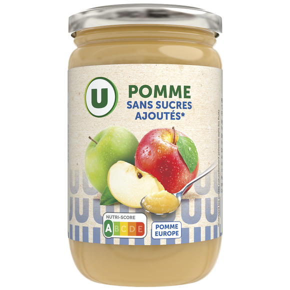 U Purée de pomme sans sucres ajoutés  bocal de 680g