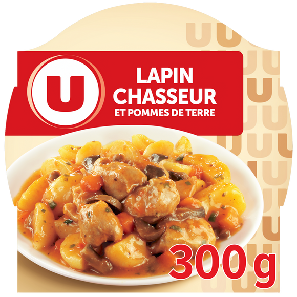 U Plat cuisiné Lapin chasseur barquette micro-ondable de 300g