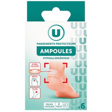 U Pansements protecteurs spécial anti-ampoules  x6