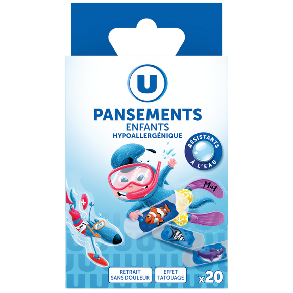 U Pansements prédécoupés pour enfants - x20