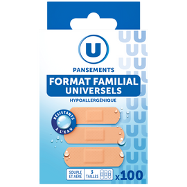 U Pansements universels résistants à l'eau  x100