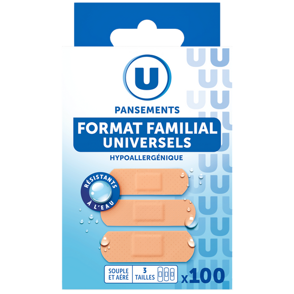 U Pansements universels résistants à l'eau x100