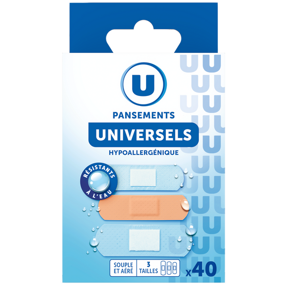 U Pansements universels 3 tailles - x40