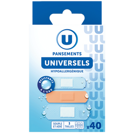 U Pansements universels 3 tailles -  x40