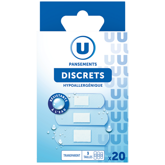 U Pansements discrets 3 tailles x20