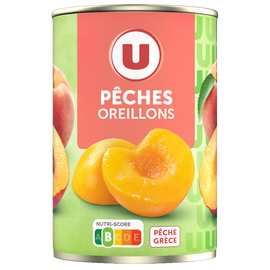 U Oreillons de Pêches au sirop léger  boîte de 230g