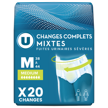 U Change incontinence complet pour adulte - taille M - x20