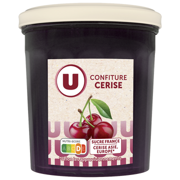 U Confiture de cerise 50% de fruits  pot de 370g