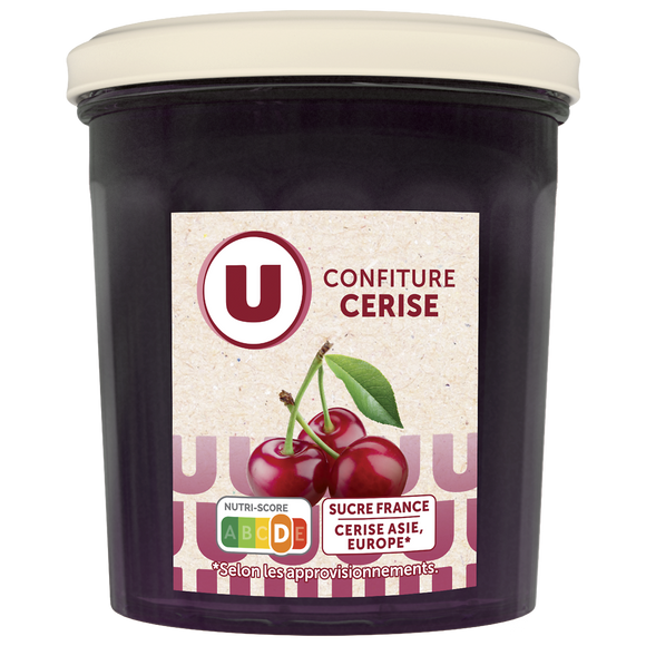 U Confiture de cerise 50% de fruits  pot de 370g