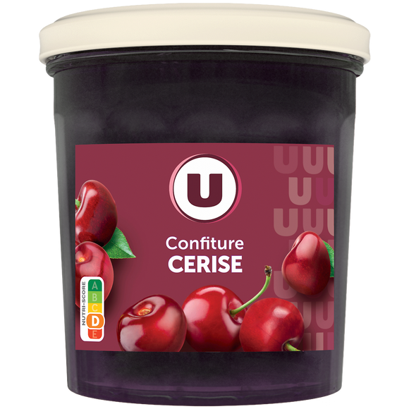 U Confiture de cerise 50% de fruits pot de 370g
