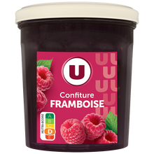 U Confiture de framboises 50% de fruits 370g
