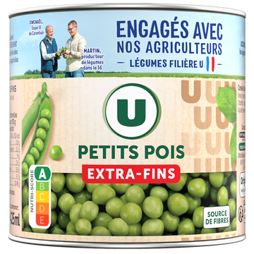 U Petits pois extra-fins - Boîte de 280g net égoutté