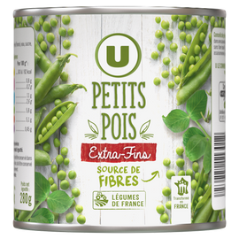 U Petits pois extra-fins - Boîte de 280g net égoutté