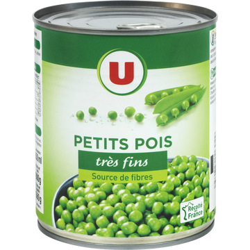U Petits pois très fins - Boîte de 560g net égoutté