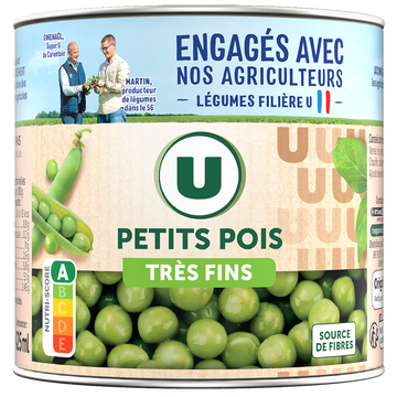 U Petits pois très fins - Boîte de 280g net égoutté