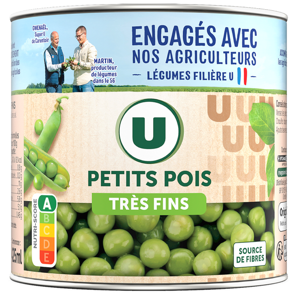 U Petits pois très fins - Boîte de 280g net égoutté