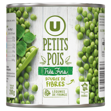 U Petits pois très fins - Boîte de 280g net égoutté