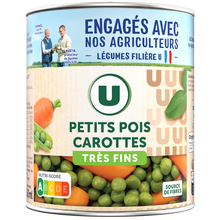 U Petits pois très fins et carottes - Boîte de 530g net égoutté
