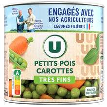 U Petits pois très fins et carottes - Boîte de 265g net égoutté