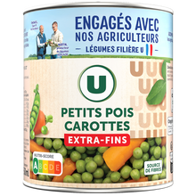 U Petits pois extra fins et jeunes carottes - Boîte de 530g net égoutté