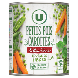 U Petits pois extra fins et jeunes carottes - Boîte de 530g net égoutté