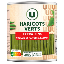 U Haricots verts extra-fins cueillis et rangés à la main - Boite de 440gnet égoutté