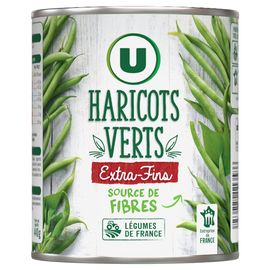 U Haricots verts extra-fins - Boîte de 440g net égoutté