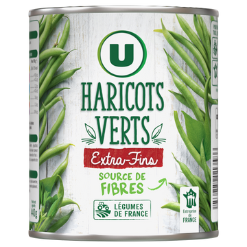 U Haricots verts extra-fins - Boîte de 440g net égoutté