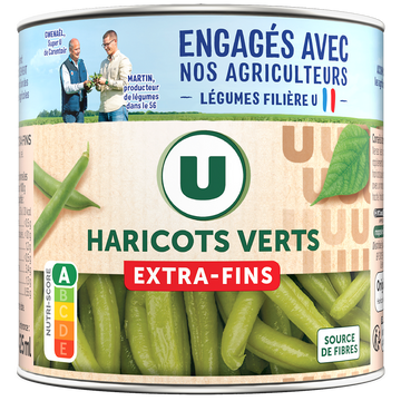 U Haricots verts extra-fins - Boîte de 220g net égoutté