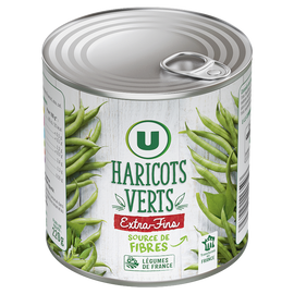 U Haricots verts extra-fins  - Boîte de 220g net égoutté
