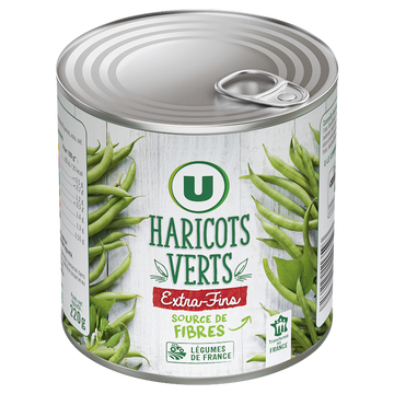 U Haricots verts extra-fins  - Boîte de 220g net égoutté