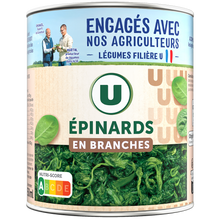 U Epinards en branches - Boîte de 530g net égoutté