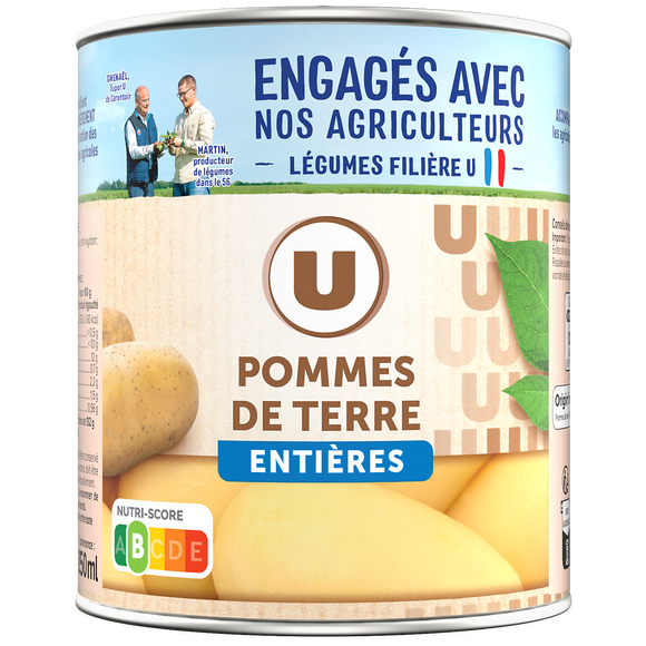 U Pommes de terre entières - Boîte 530g