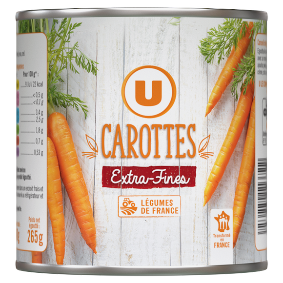 U Carottes extra fines - Boîte 265g