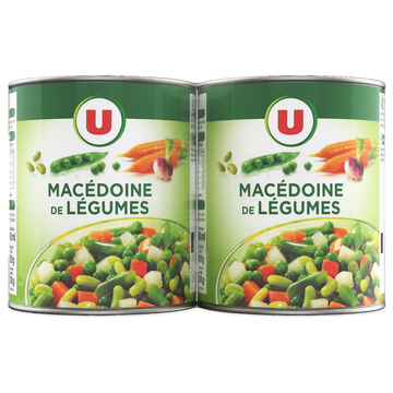 U Macédoine de légumes lot de 2 - 530g
